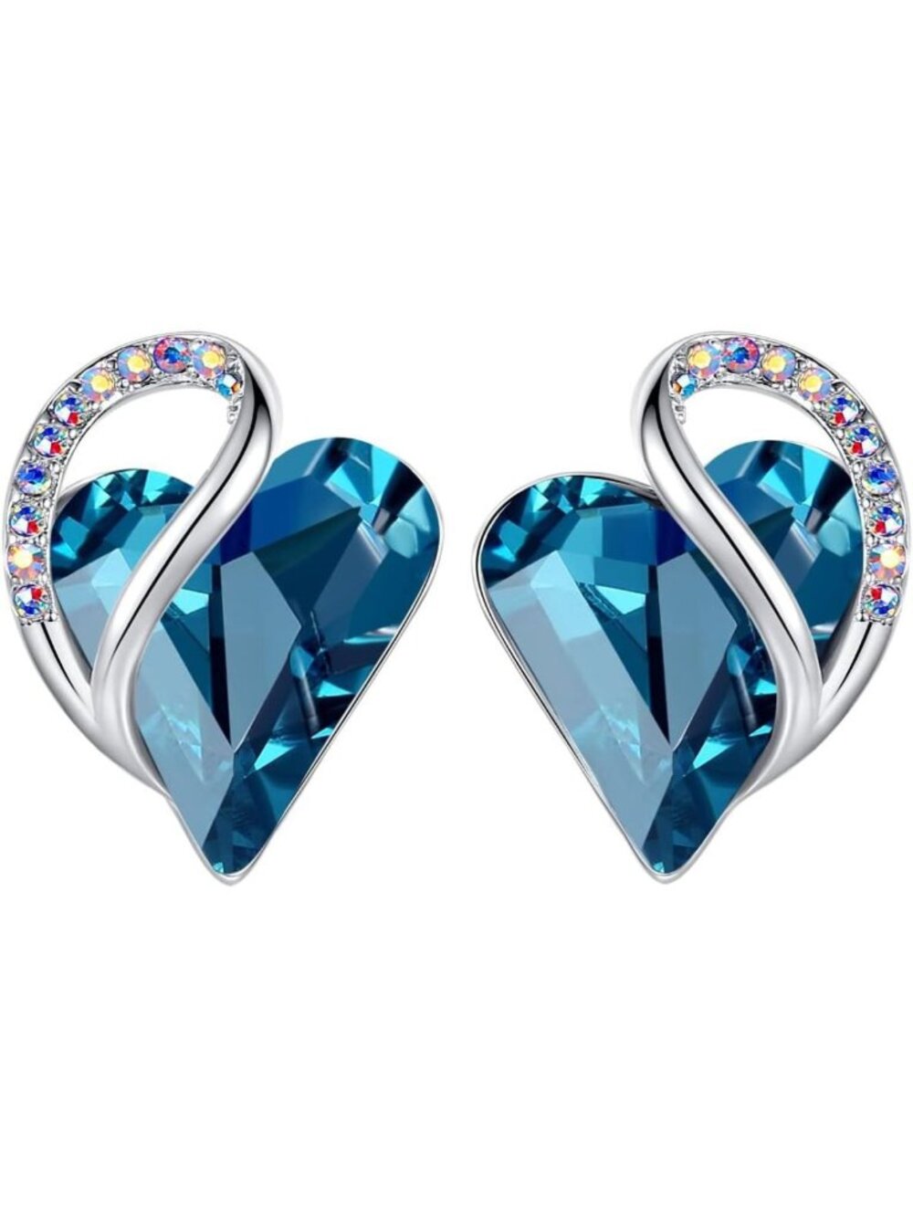 Infinity Love Heart Stud Earrings, Birthstone & Healing Stone Jewelry Gift for